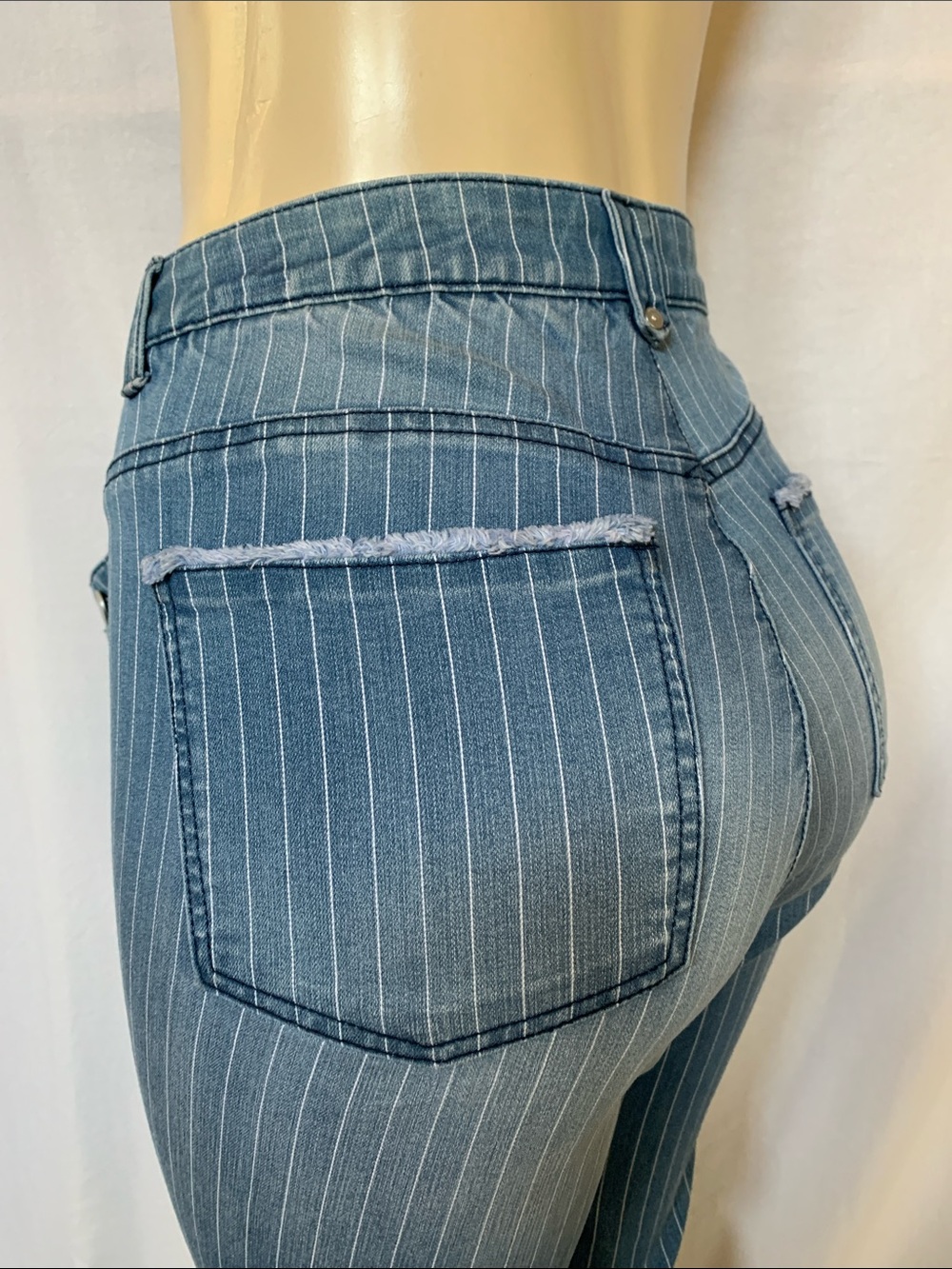 WIT & WISDOM Jeans Women’s Pinstripe Blue Jeans Size 18W NWOT